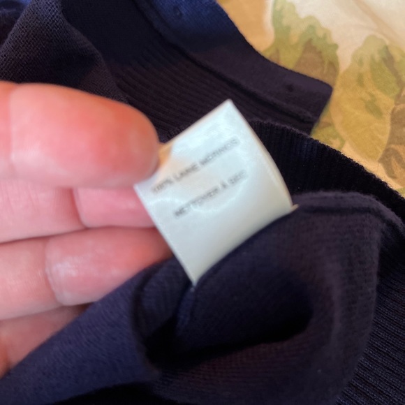 Vtg LORD & TAYLOR Size Medium Longline Cardigan Navy Blue Luxe Merino Wool NWT - Picture 12 of 15